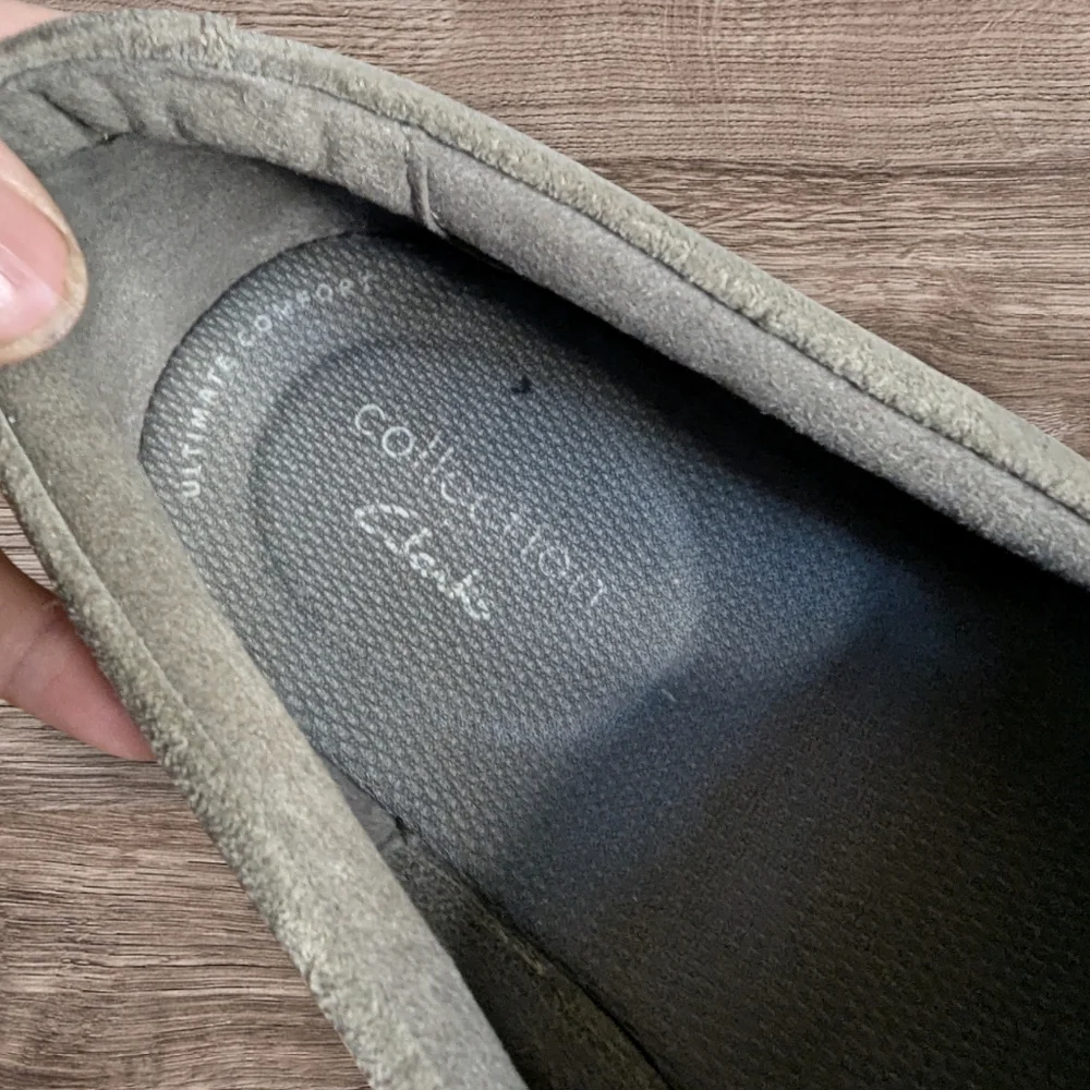 👞 Clarks Un Tailor Tie Gray Suede Slip-On Shoes | Men’s 11